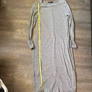 Quince Light Gray lined Maxi Dress